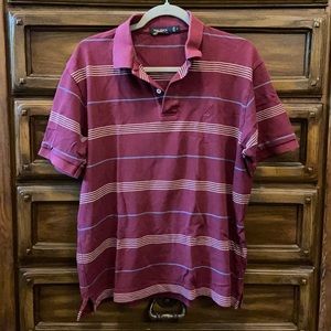 Maroon Nautica striped polo
